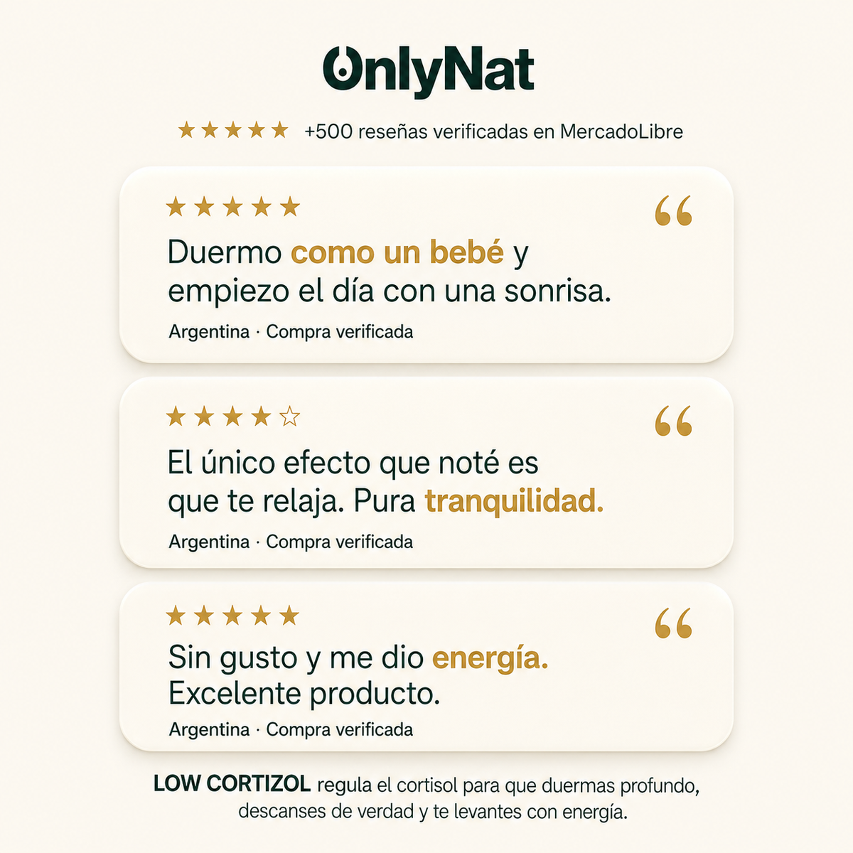 LOW CORTIZOL - ONLYNATURAL | 60 CÁPSULAS
