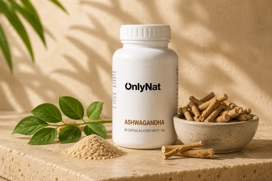 OnlyNat Ashwagandha con raíz y polvo